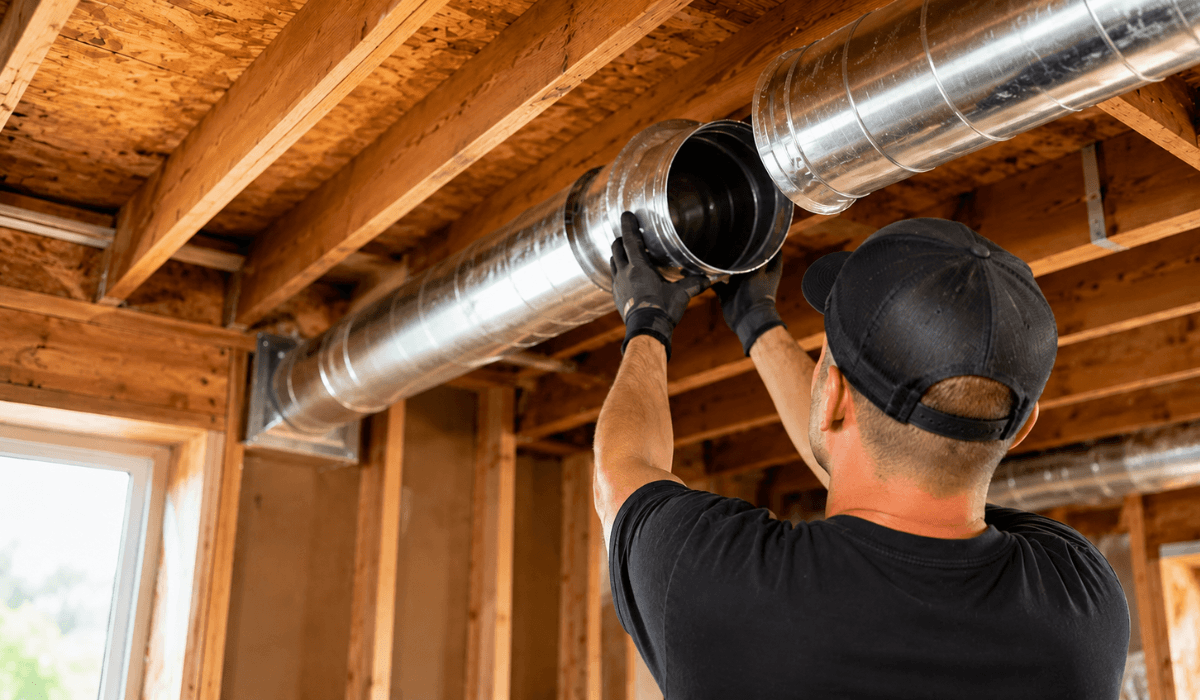 Installation conduits de ventilation JMR Ventilation Rive-Nord